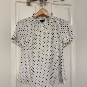 Talbots polka dots ruffle blouse